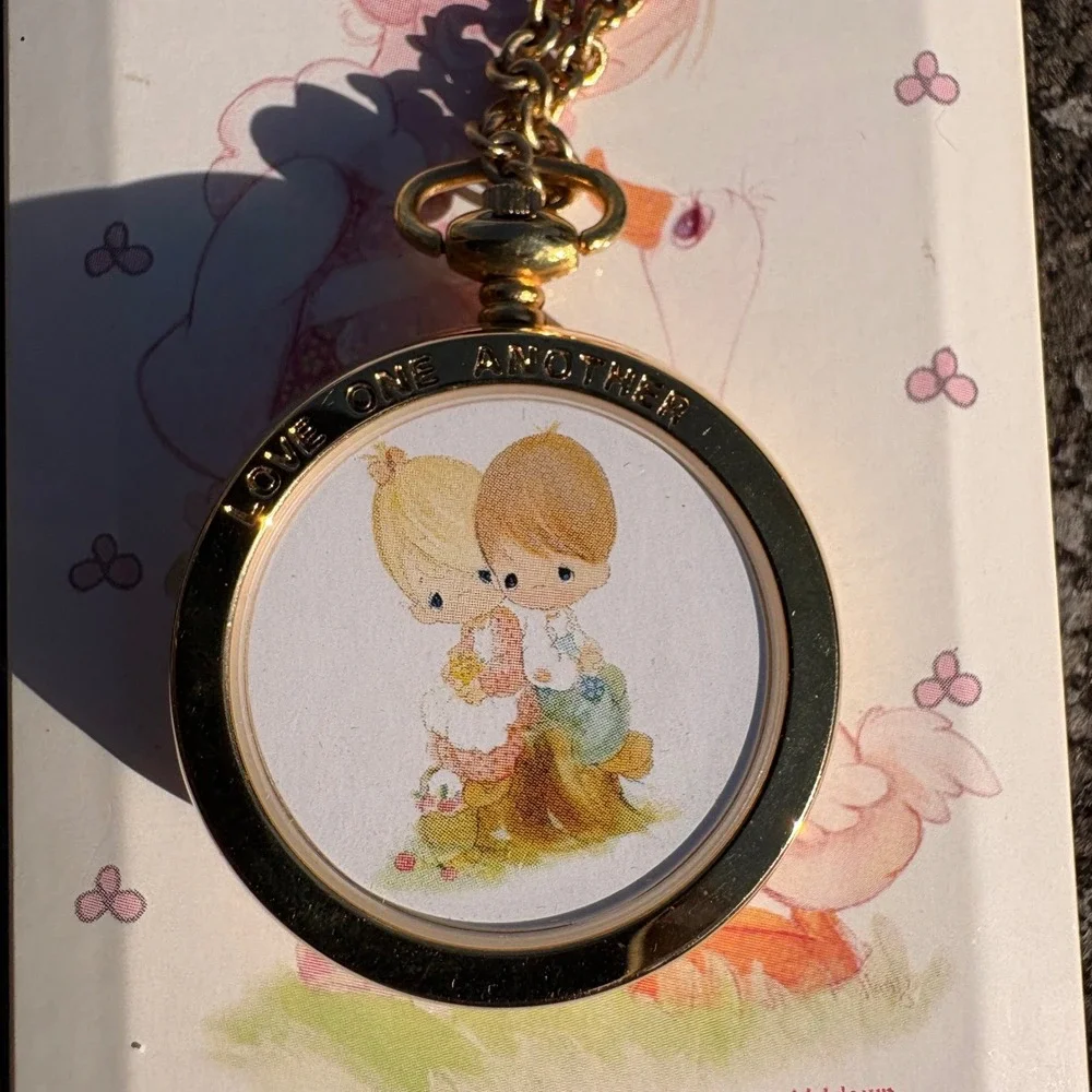 Vintage 1998 Precious Moments Avon Watch Pendant Necklace Love One Another Boxed